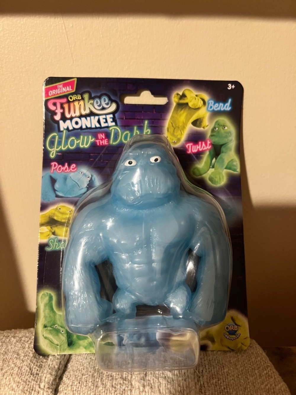 Viral Orb Funkee Monkee Glow-in-the-Dark Blue Gorilla squishy